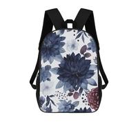 HETVBNS Watercolor Dark Blue Pattern Backpack for Women Men, Durable 600D Polyester Bookbag with Large Capacity, Lightweight 17 Inch Laptop Backpack Minimalism Casual Daypack for Work, Travel
