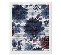 HETVBNS Watercolor Dark Blue Pattern Diamond Painting Kits for Adults, Full Round Drill DIY Diamond Art for Beginners, 5D Gem Art and Crafts for Home Wall Decor 16"x20"