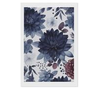 HETVBNS Watercolor Dark Blue Pattern Diamond Painting Kits for Adults, Full Round Drill DIY Diamond Art for Beginners, 5D Gem Art and Crafts for Home Wall Decor 8"x12"