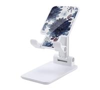 HETVBNS Watercolor Dark Blue Pattern Phone Stand for Desk - Adjustable & Foldable Tablet Stand Portable Cell Phone Stand Holder Compatible with 4-13" Smartphones, Tablets