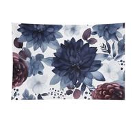 HETVBNS Watercolor Dark Blue Pattern Tapestry Wall Hanging - 40"x60" Aesthetic Tapestries Soft Polyester Wall Art Decor Large Tapestry for Bedroom Living Room Dorm Backdrop, Hanging Kit Included