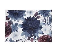 HETVBNS Watercolor Dark Blue Pattern Tapestry Wall Hanging - 60"x90" Aesthetic Tapestries Soft Polyester Wall Art Decor Large Tapestry for Bedroom Living Room Dorm Backdrop, Hanging Kit Included