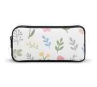 HETVBNS Watercolor Flowers Pencil Case Large Capacity, Durable Pencil Pouch Portable Small Cosmetic Bag with Metal Zipper, Simple Makeup Pouch Aesthetic Toiletry Bag for Travel Office