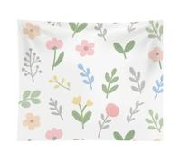 HETVBNS Watercolor Flowers Tapestry Wall Hanging - 50"x60" Aesthetic Tapestries Soft Polyester Wall Art Decor Large Tapestry for Bedroom Living Room Dorm Backdrop, Hanging Kit Included