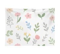 HETVBNS Watercolor Flowers Tapestry Wall Hanging - 60"x80" Aesthetic Tapestries Soft Polyester Wall Art Decor Large Tapestry for Bedroom Living Room Dorm Backdrop, Hanging Kit Included