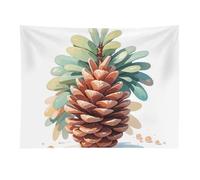 HETVBNS Watercolor Pine Cone Tapestry Wall Hanging - 30"x40" Aesthetic Tapestries Soft Polyester Wall Art Decor Large Tapestry for Bedroom Living Room Dorm Backdrop, Hanging Kit Included