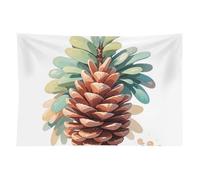 HETVBNS Watercolor Pine Cone Tapestry Wall Hanging - 60"x90" Aesthetic Tapestries Soft Polyester Wall Art Decor Large Tapestry for Bedroom Living Room Dorm Backdrop, Hanging Kit Included