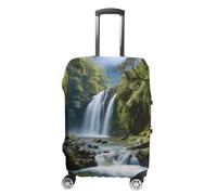 HETVBNS Waterfall Landscape Painting Luggage Cover, Elastic Luggage Protector Fits 19-32in Suitcases, Washable & Anti-Scratch Suitcase Cover for Men Women, style, M, Classic