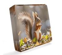 HETVBNS Waterproof Couch Cushion Covers for Pets, Autumn Squirrel Sofa Cushion Cover Washable, UV & Weather Resistant Seat Slipcover for Patio Furniture 64x64x10