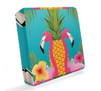 HETVBNS Waterproof Couch Cushion Covers for Pets, Pineapple Flamingo Sofa Cushion Cover Washable, UV & Weather Resistant Seat Slipcover for Patio Furniture 51x46x10