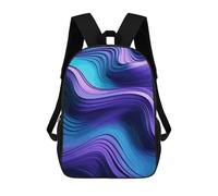 HETVBNS Wavy Purple Backpack for Women Men, Durable 600D Polyester Bookbag with Large Capacity, Lightweight 17 Inch Laptop Backpack Minimalism Casual Daypack for Work, Travel