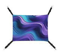 HETVBNS Wavy Purple Pet Hammock for Cats & Dogs, Soft Breathable Canvas Hanging Hammock with Adjustable Straps, Comfortable & Durable Hanging Bed for Small to Medium Pets