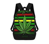 HETVBNS Weed Striped Backpack for Women Men, Durable 600D Polyester Bookbag with Large Capacity, Lightweight 17 Inch Laptop Backpack Minimalism Casual Daypack for Work, Travel