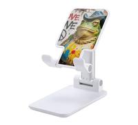 HETVBNS Western Cowboy Frog Phone Stand for Desk - Adjustable & Foldable Tablet Stand Portable Cell Phone Stand Holder Compatible with 4-13" Smartphones, Tablets