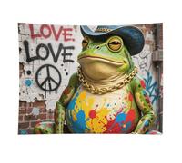 HETVBNS Western Cowboy Frog Tapestry Wall Hanging - 30"x40" Aesthetic Tapestries Soft Polyester Wall Art Decor Large Tapestry for Bedroom Living Room Dorm Backdrop, Hanging Kit Included