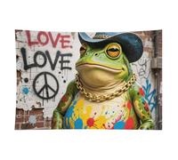 HETVBNS Western Cowboy Frog Tapestry Wall Hanging - 40"x60" Aesthetic Tapestries Soft Polyester Wall Art Decor Large Tapestry for Bedroom Living Room Dorm Backdrop, Hanging Kit Included