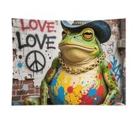 HETVBNS Western Cowboy Frog Tapestry Wall Hanging - 60"x80" Aesthetic Tapestries Soft Polyester Wall Art Decor Large Tapestry for Bedroom Living Room Dorm Backdrop, Hanging Kit Included