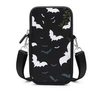 HETVBNS White Bats Cell Phone Bag with Detachable Strap, Aesthetic Mini Sling Bag Small Crossbody Bag for Phone