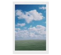 HETVBNS White Clouds Sky Diamond Painting Kits for Adults, Full Round Drill DIY Diamond Art for Beginners, 5D Gem Art and Crafts for Home Wall Decor 8"x12"