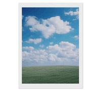 HETVBNS White Clouds Sky Diamond Painting Kits for Adults, Full Round Drill DIY Diamond Art for Beginners, 5D Gem Art and Crafts for Home Wall Decor 12"x16"
