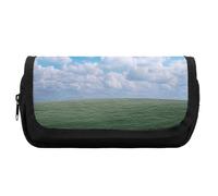 HETVBNS White Clouds Sky Pencil Case Extra Large, Double Layer Pencil Pouch with Zipper, Portable Cosmetic Bags for Travel, Office Stationery Organizer for Women Men