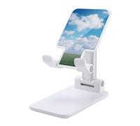 HETVBNS White Clouds Sky Phone Stand for Desk - Adjustable & Foldable Tablet Stand Portable Cell Phone Stand Holder Compatible with 4-13" Smartphones, Tablets