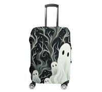 HETVBNS White Patterned Ghost Luggage Cover, Elastic Luggage Protector Fits 19-32in Suitcases, Washable & Anti-Scratch Suitcase Cover for Men Women, style, M, Classic