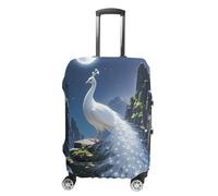 HETVBNS White Peacock And Moon Luggage Cover, Elastic Luggage Protector Fits 19-32in Suitcases, Washable & Anti-Scratch Suitcase Cover for Men Women, style, XL, Classic