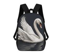 HETVBNS White Swan Backpack for Women Men, Durable 600D Polyester Bookbag with Large Capacity, Lightweight 17 Inch Laptop Backpack Minimalism Casual Daypack for Work, Travel