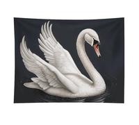 HETVBNS White Swan Tapestry Wall Hanging - 30"x40" Aesthetic Tapestries Soft Polyester Wall Art Decor Large Tapestry for Bedroom Living Room Dorm Backdrop, Hanging Kit Included