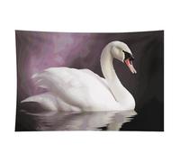 HETVBNS White Swan Tapestry Wall Hanging - 40"x60" Aesthetic Tapestries Soft Polyester Wall Art Decor Large Tapestry for Bedroom Living Room Dorm Backdrop, Hanging Kit Included