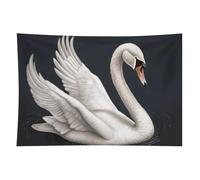 HETVBNS White Swan Tapestry Wall Hanging - 40"x60" Aesthetic Tapestries Soft Polyester Wall Art Decor Large Tapestry for Bedroom Living Room Dorm Backdrop, Hanging Kit Included