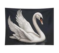 HETVBNS White Swan Tapestry Wall Hanging - 60"x80" Aesthetic Tapestries Soft Polyester Wall Art Decor Large Tapestry for Bedroom Living Room Dorm Backdrop, Hanging Kit Included