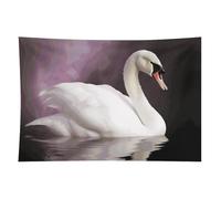 HETVBNS White Swan Tapestry Wall Hanging - 60"x90" Aesthetic Tapestries Soft Polyester Wall Art Decor Large Tapestry for Bedroom Living Room Dorm Backdrop, Hanging Kit Included