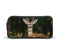 HETVBNS Whitetail Deer Fawn Pencil Case Large Capacity Zipper Pouch, Durable Pencil Box Organizer, Portable Small Cosmetic Bag for Office, Travel