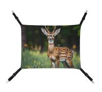 HETVBNS Whitetail Deer Fawn Pet Hammock for Cats & Dogs, Soft Breathable Canvas Hanging Hammock with Adjustable Straps, Comfortable & Durable Hanging Bed for Small to Medium Pets