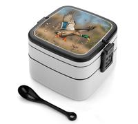 HETVBNS Wild Ducks And Tree Bento Box Double Layer Lunch Box 1000ml