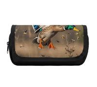 HETVBNS Wild Ducks And Tree Pencil Case Extra Large, Double Layer Pencil Pouch with Zipper, Portable Cosmetic Bags for Travel, Office Stationery Organizer for Women Men
