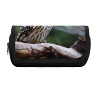 HETVBNS Wild Owl Birds Pencil Case Extra Large, Double Layer Pencil Pouch with Zipper, Portable Cosmetic Bags for Travel, Office Stationery Organizer for Women Men