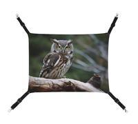 HETVBNS Wild Owl Birds Pet Hammock for Cats & Dogs, Soft Breathable Canvas Hanging Hammock with Adjustable Straps, Comfortable & Durable Hanging Bed for Small to Medium Pets