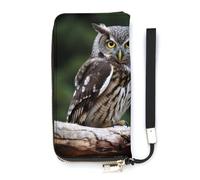 HETVBNS Wild Owl Birds Wallet, Elegant Wristlet Wallet with Multi-Card Slots, PU Leather Long Purse for Women, Men