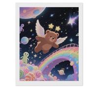 HETVBNS Winged Bear Diamond Painting Kits for Adults, Full Round Drill DIY Diamond Art for Beginners, 5D Gem Art and Crafts for Home Wall Decor 16"x20"