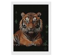 HETVBNS with Tiger and Paws Diamond Painting Kits for Adults, Full Round Drill DIY Diamond Art for Beginners, 5D Gem Art and Crafts for Home Wall Decor 12"x16"