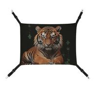 HETVBNS with Tiger and Paws Pet Hammock for Cats & Dogs, Soft Breathable Canvas Hanging Hammock with Adjustable Straps, Comfortable & Durable Hanging Bed for Small to Medium Pets