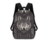 HETVBNS Wolf Head Pattern Backpack for Women Men, Durable 600D Polyester Bookbag with Large Capacity, Lightweight 17 Inch Laptop Backpack Minimalism Casual Daypack for Work, Travel