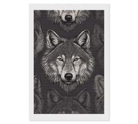 HETVBNS Wolf Head Pattern Diamond Painting Kits for Adults, Full Round Drill DIY Diamond Art for Beginners, 5D Gem Art and Crafts for Home Wall Decor 8"x12"