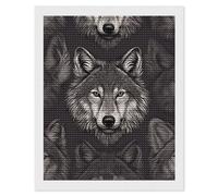 HETVBNS Wolf Head Pattern Diamond Painting Kits for Adults, Full Round Drill DIY Diamond Art for Beginners, 5D Gem Art and Crafts for Home Wall Decor 16"x20"