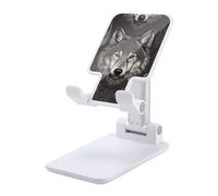 HETVBNS Wolf Head Pattern Phone Stand for Desk - Adjustable & Foldable Tablet Stand Portable Cell Phone Stand Holder Compatible with 4-13" Smartphones, Tablets