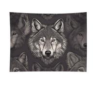 HETVBNS Wolf Head Pattern Tapestry Wall Hanging - 30"x40" Aesthetic Tapestries Soft Polyester Wall Art Decor Large Tapestry for Bedroom Living Room Dorm Backdrop, Hanging Kit Included