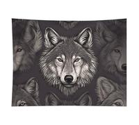 HETVBNS Wolf Head Pattern Tapestry Wall Hanging - 60"x80" Aesthetic Tapestries Soft Polyester Wall Art Decor Large Tapestry for Bedroom Living Room Dorm Backdrop, Hanging Kit Included